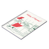 ヴィンテージクリスマス、サンタクロースのシェフとトルコ ノートブック (左側)