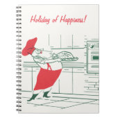 ヴィンテージクリスマス、サンタクロースのシェフとトルコ ノートブック (正面)