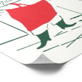 ヴィンテージクリスマス、サンタクロースのシェフとトルコ ポスター (角)