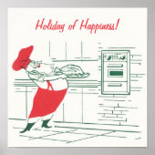 ヴィンテージクリスマス、サンタクロースのシェフとトルコ ポスター (正面)