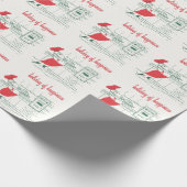 ヴィンテージクリスマス、サンタクロースのシェフとトルコ ラッピングペーパー (角)