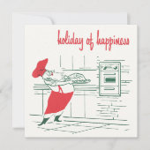 ヴィンテージクリスマス、サンタクロースのシェフとトルコ 招待状 (正面)