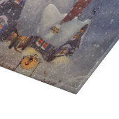 ヴィンテージクリスマス、サンタクロースのワークショップ北極 カッティングボード (角)