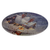 ヴィンテージクリスマス、サンタクロースのワークショップ北極 カッティングボード (角)