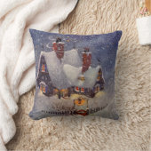 ヴィンテージクリスマス、サンタクロースのワークショップ北極 クッション (ブランケット)