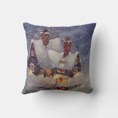 ヴィンテージクリスマス、サンタクロースのワークショップ北極 クッション (裏面)