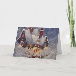 ヴィンテージクリスマス、サンタクロースのワークショップ北極 シーズンカード