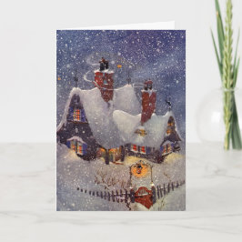 ヴィンテージクリスマス、サンタクロースのワークショップ北極 シーズンカード