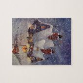 ヴィンテージクリスマス、サンタクロースのワークショップ北極 ジグソーパズル (横)