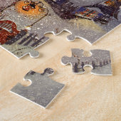 ヴィンテージクリスマス、サンタクロースのワークショップ北極 ジグソーパズル (側面)