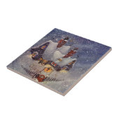 ヴィンテージクリスマス、サンタクロースのワークショップ北極 タイル (側面)