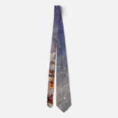 ヴィンテージクリスマス、サンタクロースのワークショップ北極 ネクタイ (裏面)