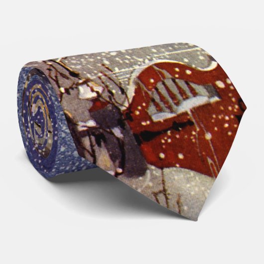 ヴィンテージクリスマス、サンタクロースのワークショップ北極 ネクタイ (ロール)