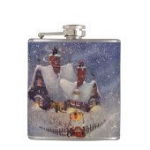 ヴィンテージクリスマス、サンタクロースのワークショップ北極 フラスク (正面)