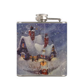 ヴィンテージクリスマス、サンタクロースのワークショップ北極 フラスク (裏面)