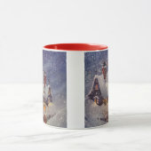 ヴィンテージクリスマス、サンタクロースのワークショップ北極 マグカップ (中央)