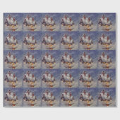 ヴィンテージクリスマス、サンタクロースのワークショップ北極 ラッピングペーパー (フラット)