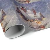 ヴィンテージクリスマス、サンタクロースのワークショップ北極 ラッピングペーパー (ロールコーナー)