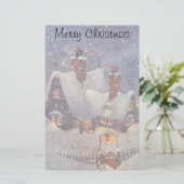 ヴィンテージクリスマス、サンタクロースのワークショップ北極 便箋 (スタンド正面)