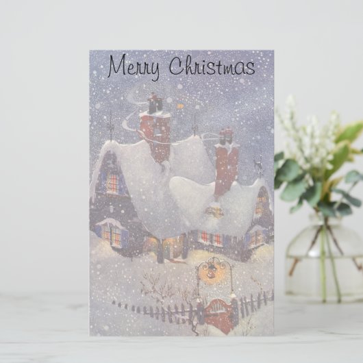 ヴィンテージクリスマス、サンタクロースのワークショップ北極 便箋 (スタンド正面)