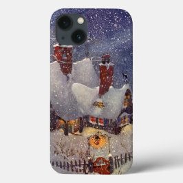 ヴィンテージクリスマス、サンタクロースのワークショップ北極 iPhone 13ケース
