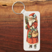 ヴィンテージクリスマス、サンタクロースの切り抜き画像 キーホルダー (正面)