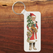 ヴィンテージクリスマス、サンタクロースの切り抜き画像 キーホルダー (正面)