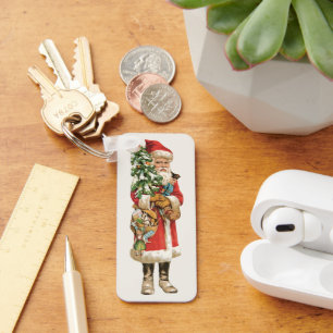 ヴィンテージクリスマス、サンタクロースの切り抜き画像 キーホルダー