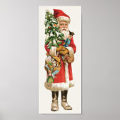 ヴィンテージクリスマス、サンタクロースの切り抜き画像 ポスター (正面)