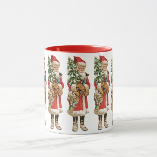 ヴィンテージクリスマス、サンタクロースの切り抜き画像 マグカップ (中央)