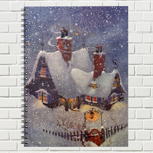 ヴィンテージクリスマス、サンタクロースの北極ワークショップ ノートブック