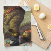 ヴィンテージクリスマス、サンタクロースの悪い子いい子リスト キッチンタオル (四つ折り)