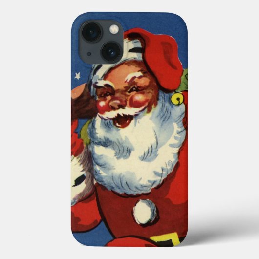 ヴィンテージクリスマス、サンタクロースの煙突から降りてくる様子 Case-Mate iPhoneケース (裏面)