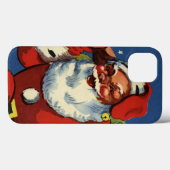 ヴィンテージクリスマス、サンタクロースの煙突から降りてくる様子 Case-Mate iPhoneケース (裏面 (横))