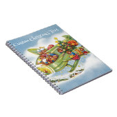 ヴィンテージクリスマス、サンタクロースの飛行機 ノートブック (右側)