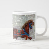 ヴィンテージクリスマス、サンタクロースの馬のオープンスレイ ジャンボコーヒーマグカップ (右)