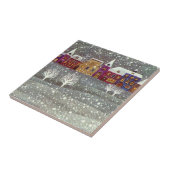 ヴィンテージクリスマス、サンタクロースの馬のオープンスレイ タイル (側面)