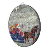 ヴィンテージクリスマス、サンタクロースの馬のオープンスレイ ダーツボード (正面右)