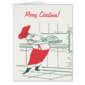 ヴィンテージクリスマス、サンタクロースシェフとターキー (正面)