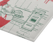 ヴィンテージクリスマス、サンタクロースシェフとターキー カッティングボード (角)