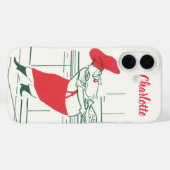 ヴィンテージクリスマス、サンタクロースシェフとターキー Case-Mate iPhoneケース (裏面 (横))