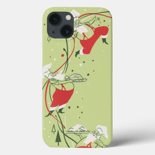 ヴィンテージクリスマス、サンタクロースシェフのディナー Case-Mate iPhoneケース (裏面)