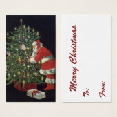 ヴィンテージクリスマス、サンタクロースプレゼント (正面&裏面)