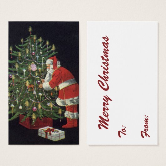 ヴィンテージクリスマス、サンタクロースプレゼント (正面&裏面)