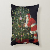 ヴィンテージクリスマス、サンタクロースプレゼント アクセントクッション (正面(垂直))