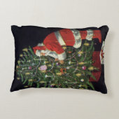 ヴィンテージクリスマス、サンタクロースプレゼント アクセントクッション (裏面)