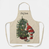 ヴィンテージクリスマス、サンタクロースプレゼント エプロン (正面)