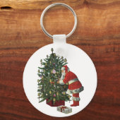 ヴィンテージクリスマス、サンタクロースプレゼント キーホルダー (正面)