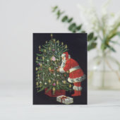 ヴィンテージクリスマス、サンタクロースプレゼント シーズンポストカード (スタンド正面)