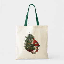 ヴィンテージクリスマス、サンタクロースプレゼント トートバッグ